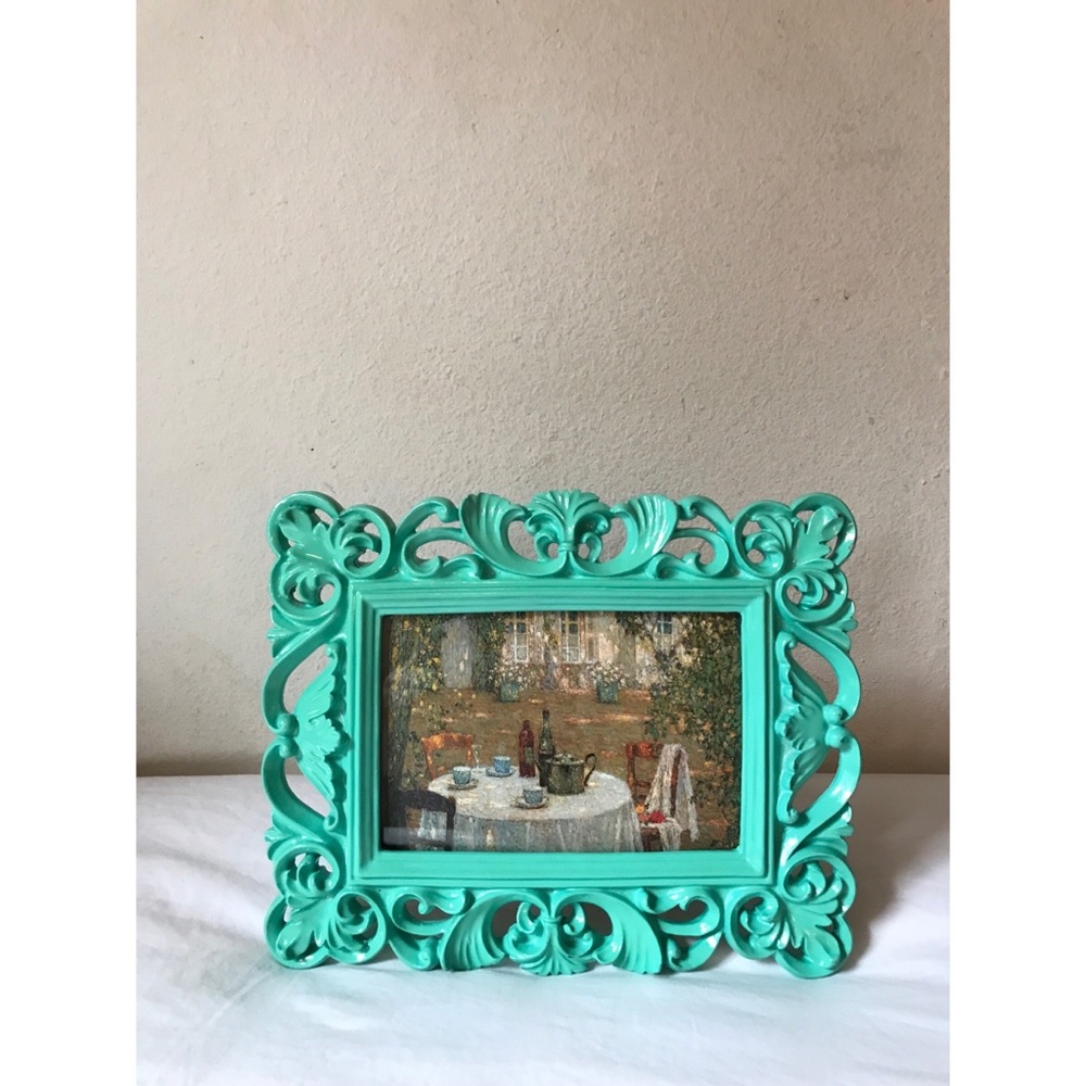 Vintage Ornate Turquoise Seafoam Aqua Frame - 4 x 6 inches